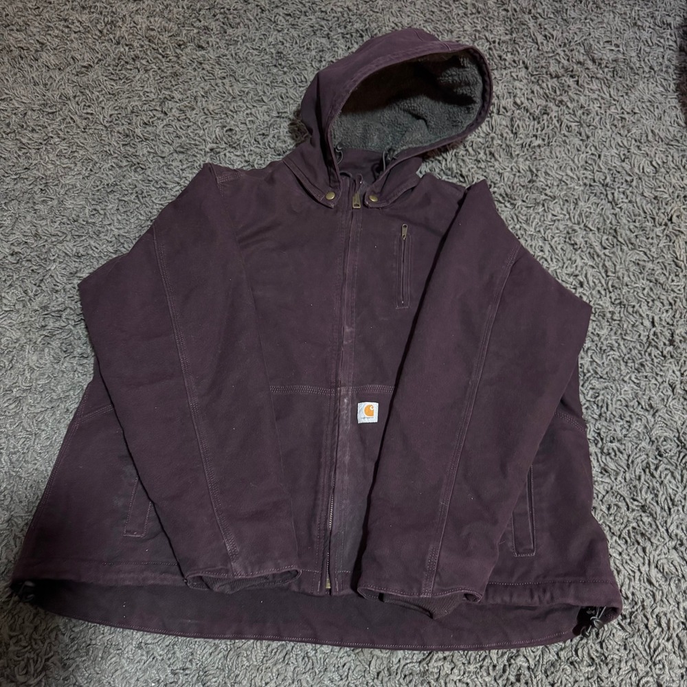 Carhartt Full Swing Insulated Hooded Jacket XXL 20 Plum Purple Workwear‎